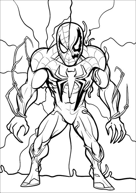 Venom and Spider-Man Coloring Page