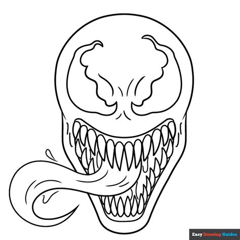 Venom's Face Close-Up Coloring Page