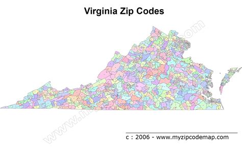 Virginia Zip Codes Map