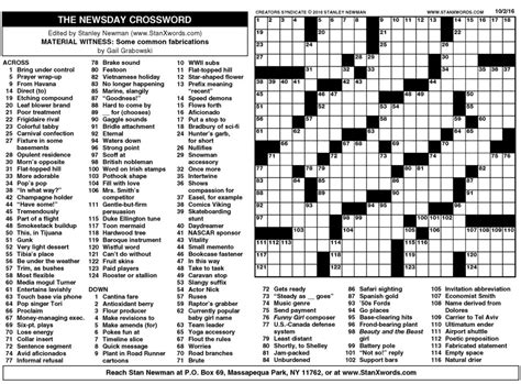 Wapo Sunday Crossword Word Lists