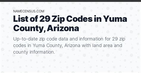 Yuma Zip Code Demographics