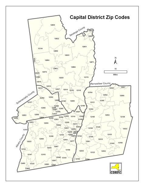 Albany NY Zip Codes Map