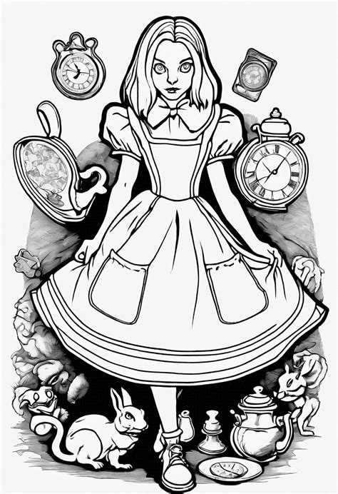 Alice in Wonderland Coloring Pages