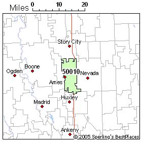 Ames Iowa Zip Codes Map