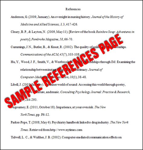 APA Style Reference List