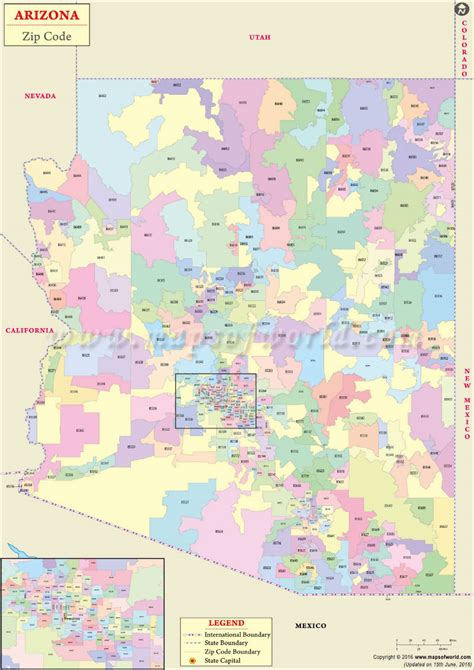 Arizona USA Zip Codes Map