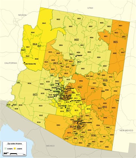 Arizona Zip Codes by Region