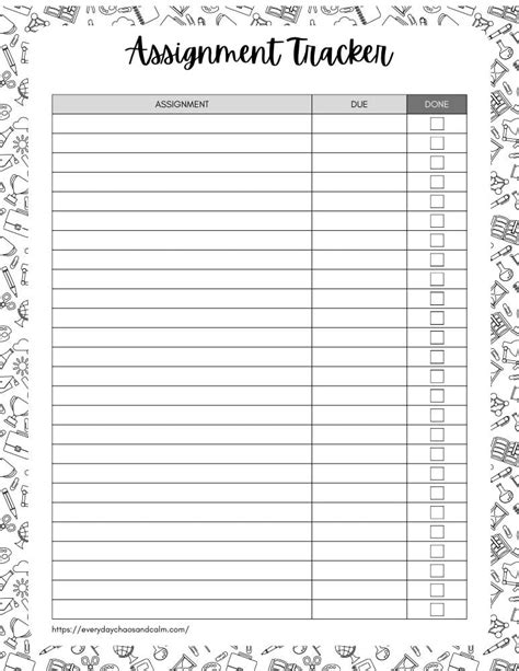 Assignment Tracker Template Mistakes