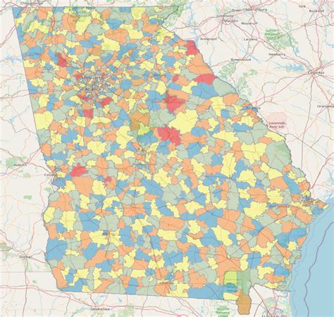 Augusta GA Zip Code Map