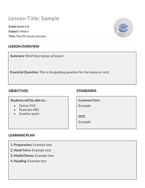 Basic Lesson Plan Template