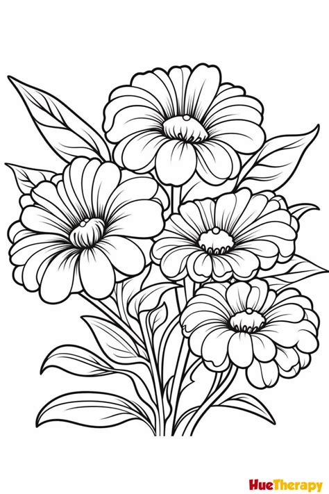 Examples of beautiful flower coloring pages