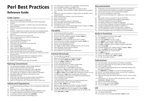 Best Practices Reference List