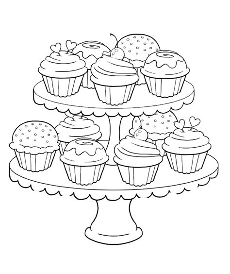 birthday coloring sheets birthday cakes and cupcakes