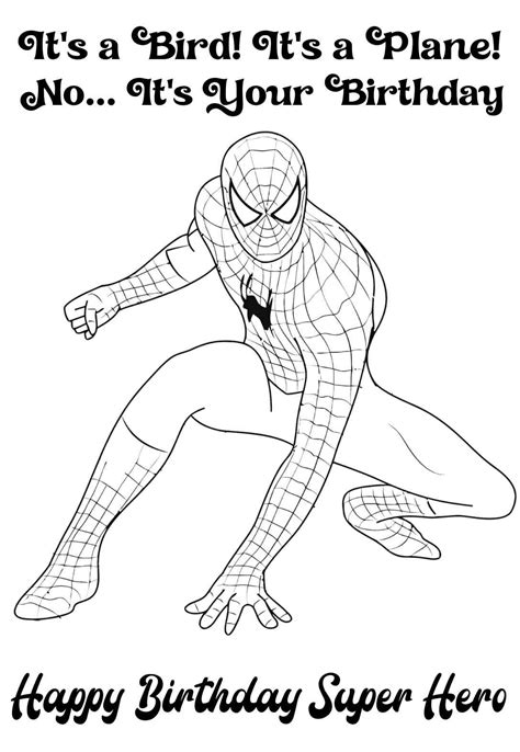 birthday coloring sheets superhero birthday