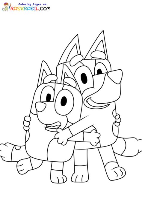 Bluey and Bingo coloring page