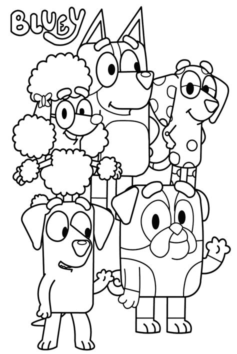 Bluey coloring sheets for kids