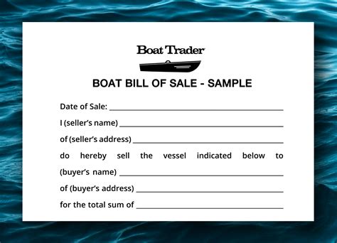 Boat Bill of Sale with Financing