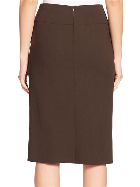 Brown Color Top with Pencil Skirt