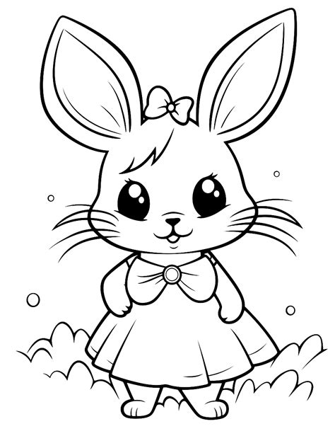 Bunny coloring pages for kids learning