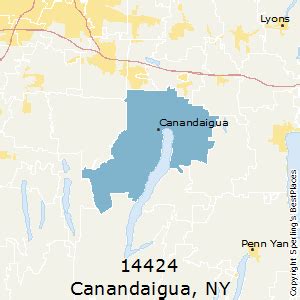 Canandaigua NY Zip Code Boundaries