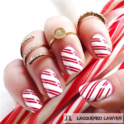 Candy Cane Nail Art