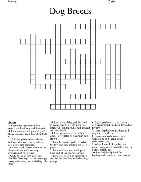 Chili Dog Crossword Solved