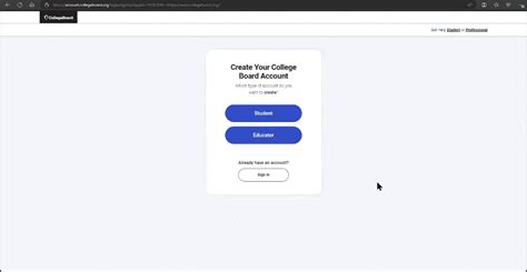 College Board Account Type