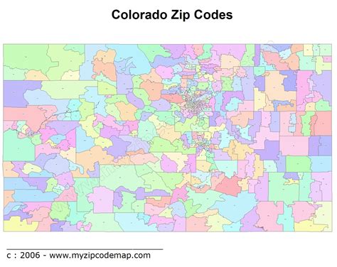 Colorado Zip Code Boundary Map