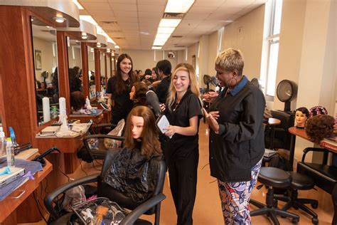 Cosmetology school students in class