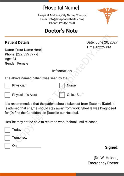 Create Doctor's Excuse Template