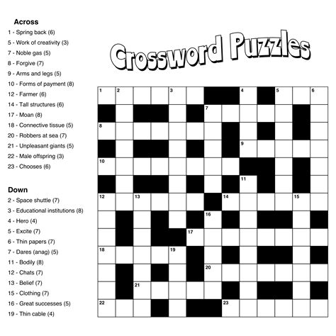 Crossword Working from Edges