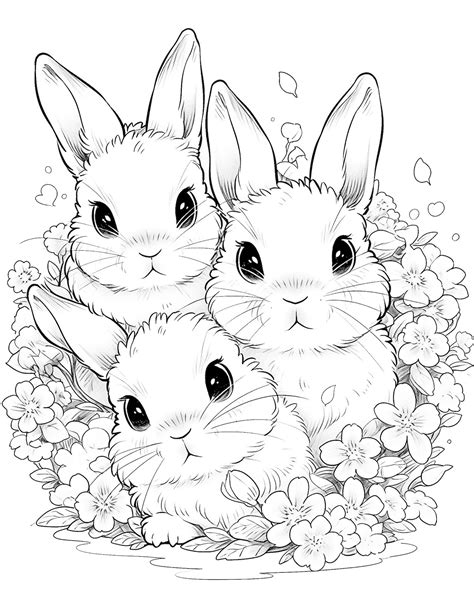 Cute bunny coloring sheets
