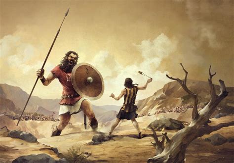 David and Goliath Coloring Page