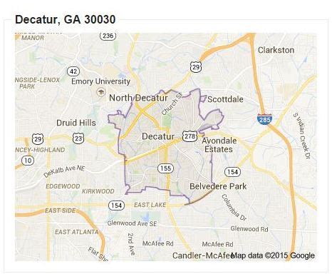 Decatur GA Zip Code Map