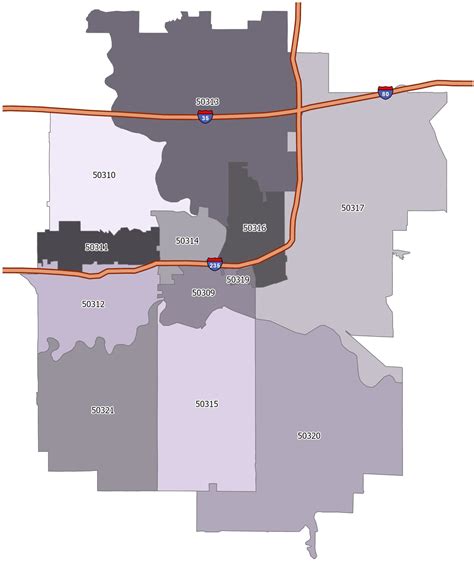 Des Moines Zip Code Map