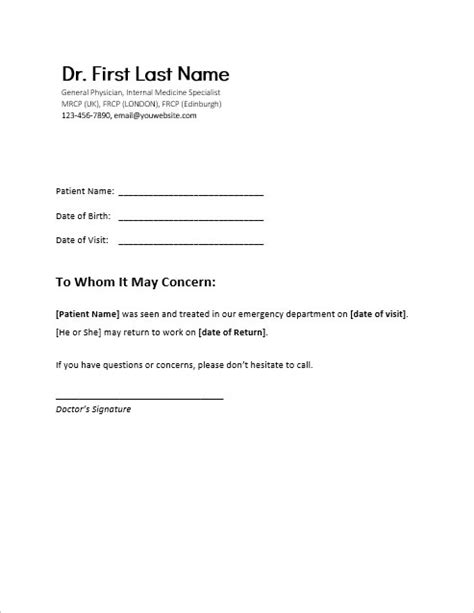 doctor note conclusion