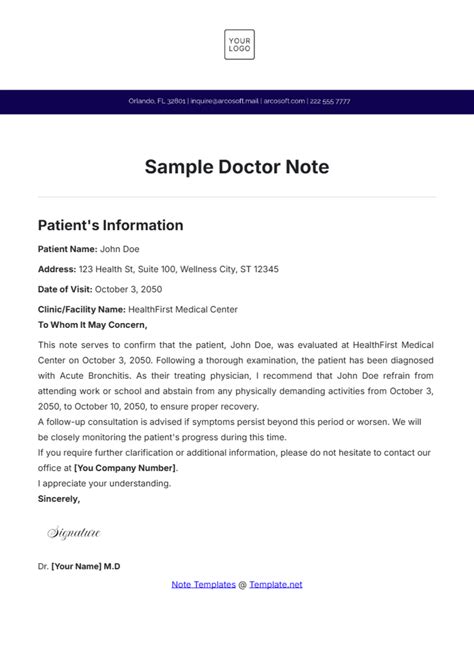 doctor note importance