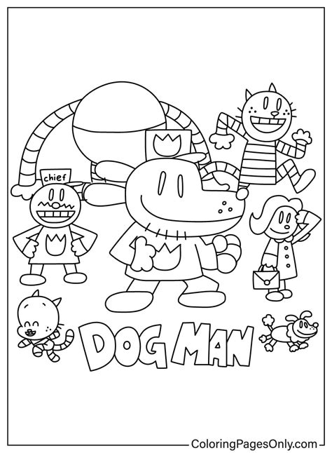 dog man coloring pages for kids