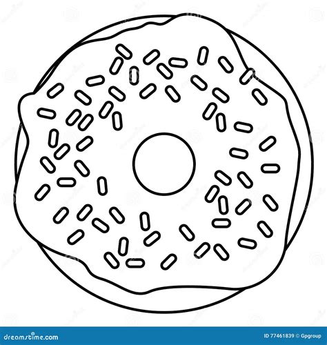 Donut with Sprinkles Coloring Page