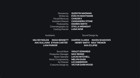 End Credits Template Tips