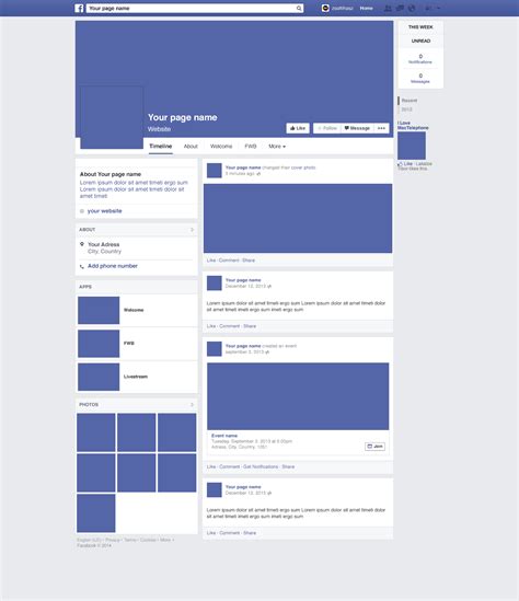 Facebook profile templates