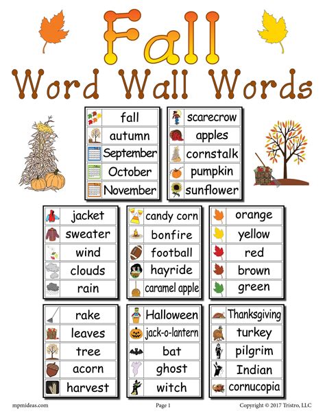 Fall Word Wall
