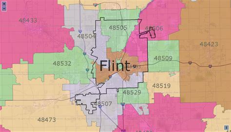 Flint MI Zip Code Boundaries