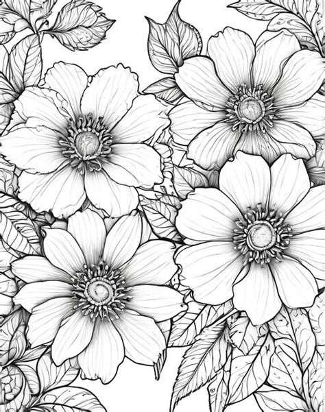 Types of flower coloring pages