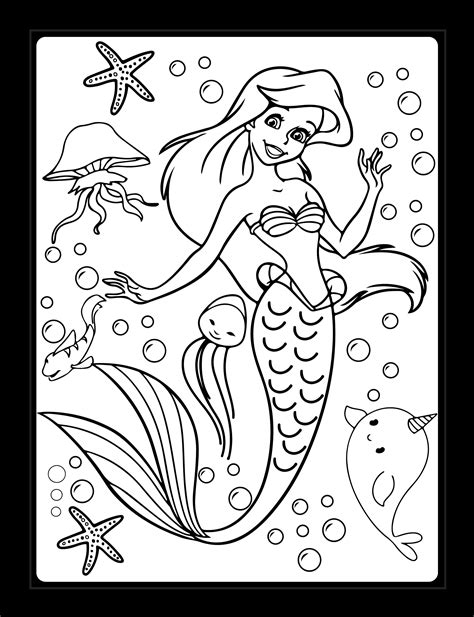 Free Mermaid Coloring Pages
