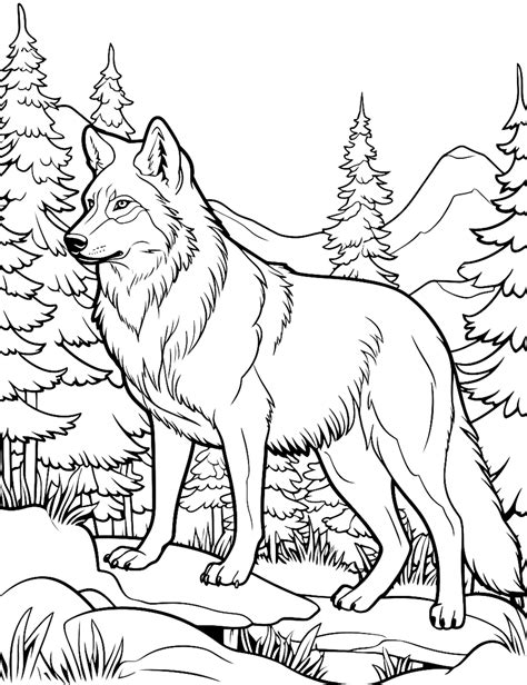 Free Wolf Coloring Pages