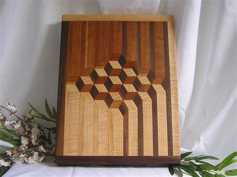 Geometric Pattern Cutting Board Design