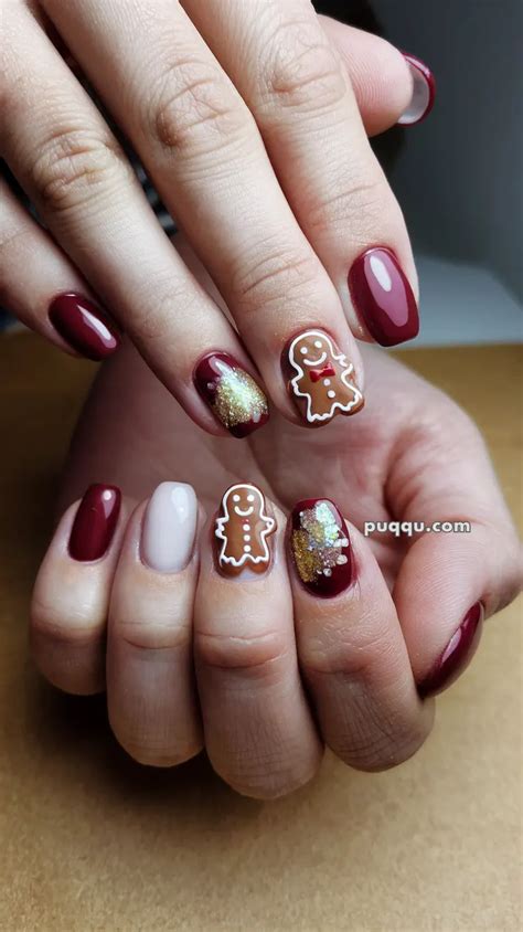 Gingerbread Man Nail Art