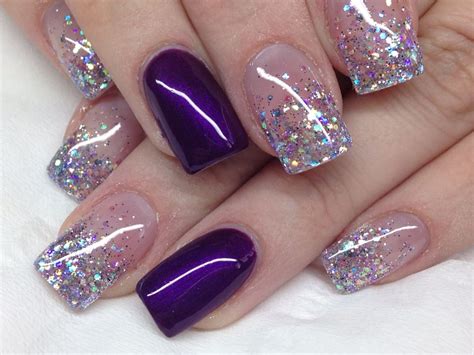Glitter Purple Nail Art