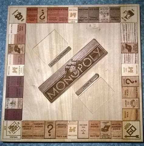 Handcrafted Wooden Monopoly Board